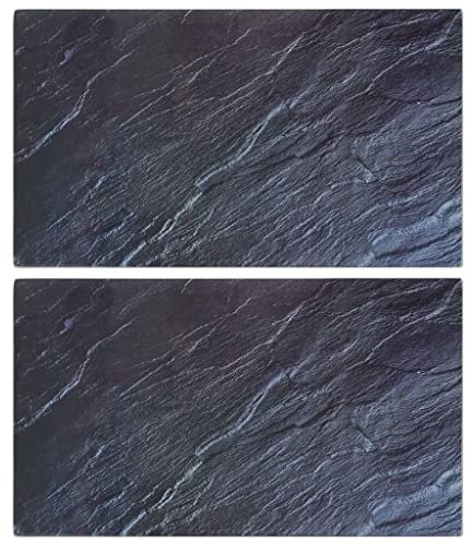 Schneidebretter 2 Stück mit Naturstein-Muster, gehärtetes Glas, Muster: Naturstein