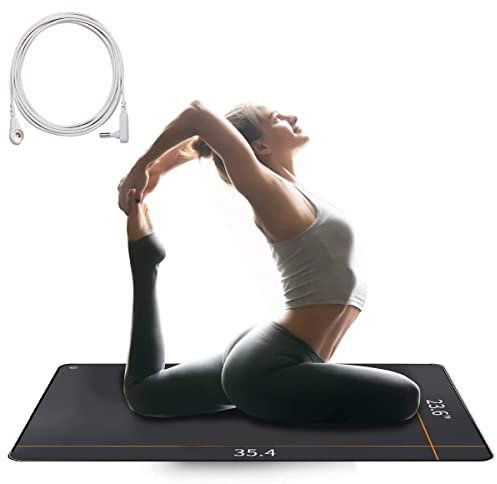 Kit de tapis de mise à la terre avec cordon de mise à la terre de 4,6 m, tapis de mise à la terre pour tapis de sol, tapis d'ordinateur, tapis de sommeil, tapis pour animal domestique (60 x 90 cm)