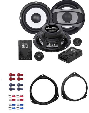 Crunch GTI 6.2C Lautsprecher mit Einbauset passend für Opel Corsa D ab 2006 Türen vorne 400 Watt 165mm 2 Wege Kompo