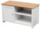 Kingwudo® Wooden TV Unit TV Stand Cabinet with 1 Door and Shelves TV Storage Unit Entertainment Multimedia Centres for Living Room Furniture, White or Grey (White+Oak Color)