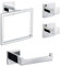TURS 4 Pieces Towel Ring Contemporary Style Stainless Steel 304 Bathroom Accessory Set Toilet Paper Holder Towel Bar Robe Hook Wall Mount(Polished Finish)