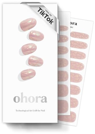 ohora Semi Cured Gel Nail Strips (N Pink Wonderland) - Pink, Solid, Works with Any UV/LED Lamps, Salon-Quality, Long Lasting, Easy to Apply & Remove - Includes 2 Prep Pads, Nail File & Wooden Stick