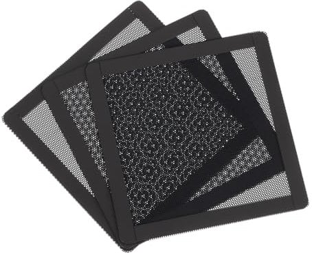sourcing map 3PCS PC Dust Filter, 120x120mm Magnetic Frame PVC Computer Case Cooler Dustproof Mesh Cover Fan Grills for Computer Chassis Speakers, Black