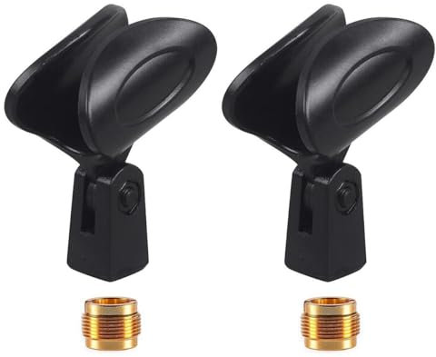 Microphone Clip Holder for Sennheiser Wireless Handheld Transmitters, Microphone Clamp Mount Black,2 Pack