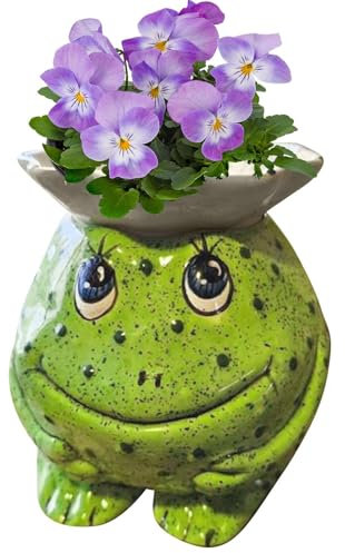 Sukkulenten-Übertopf, niedlicher Frosch-Tier-Topf, Cartoon-Blumengarten, niedliche Töpfe, bunte Froschstatue, Bonsai-Pflanzenhalter für Zuhause, Café, Schreibtisch, Gartendekoration