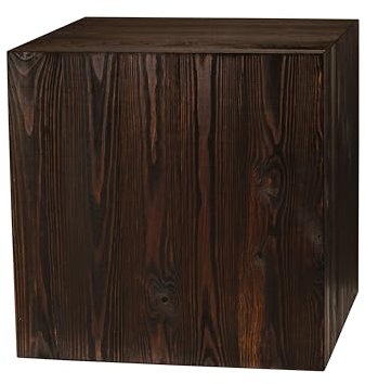 DECOKTIVO Holzständer, Holzblock, Baumstamm Deko, Bodenwindlicht Säule, Blumensäule Holz, Dekosäule, Stabil und Langlebig, Dunkelnuss, 40x40x40 Cm