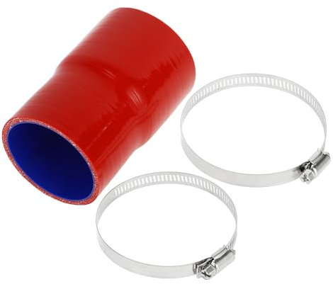 A ABSOPRO 1 Set Tubo in Silicone Blu Rosso per Auto Lunghezza 127mm/5 ID 76-70mm/2.99-2.75 con Morsetti Tubo Refrigerante Universale