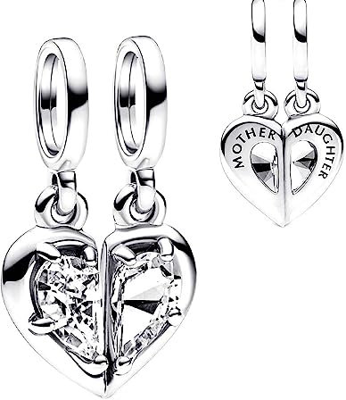 Wedanor Damen Mother and daughter dangle Anhänger für Armband 925 Sterling Silber Geburtsstein Charms Beads passend für Armband