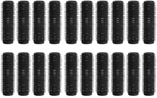 KGDUYC Bigoudis 20 pièces de fer à friser géant sans chaleur de 2 cm, fer à friser auto-adhésif adapté aux cheveux moyens et longs (noir)