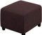 SWJ-swjssb Fußhocker Bezug Ottomane Quadratisch Schonbezug Hockerbezug 60x60 /40x40 Stretch Cordstoff Husse für Fußhocker Ottomanischer Hocker-Bezug Überzug Hocker Protector Waschbar(Brown,55x55 cm)