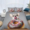 Srigzcaly Bettwäsche 200x220cm Tiere Chihuahuas Donuts 3 Teilig Bettwäsche Set mit Reißverschluss Bettbezug Set Mikrofaser Grau Bettbezüge für Erwachsene Teenager, mit 2 Kissenbezug 80x80cm