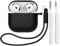 Mocarheri Silikon Hülle Schutzhülle Kompatibel mit AirPods 4 Gen (2024), Silikon Stoßfeste Weiches Schutzhülle für AirPods 4 mit Reinigungsstift, Front-LED Sichtbar (Schwarz)