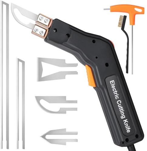 Styroporschneider Elektrische Heißmesser Schaumschneider, 5 Nichrom Klingen | 300W 0-600℃ Styropor Schneidegerät, für tyropor, EPS, EPP, KT Board, EVA, PU, Seil Stoff Schaum Plastik