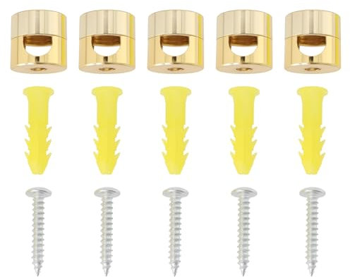 Briny River 5x Ganchos Tipo Gancho para Lámparas de Techo Cables Textiles Cables de Lámpara de PVC Soporte de Cable de Montaje en Superficie para Cables de Tela de Menos de 7,8 Mm/0,31(Dorado)