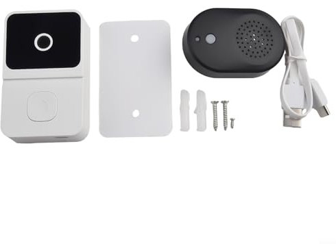 UTTASU Doorbell Camera Wireless, WiFi Video Doorbell with Ring Chime, Vision, App Remote Control, Indoor Chime, Motion Detection for Home Security, Compatible with for iOS(White)