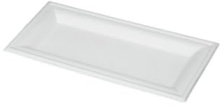 KEILEOHO 100 platos de papel rectangulares, 26 x 13 cm, color blanco, desechables, para salchichas, patatas fritas y pasteles