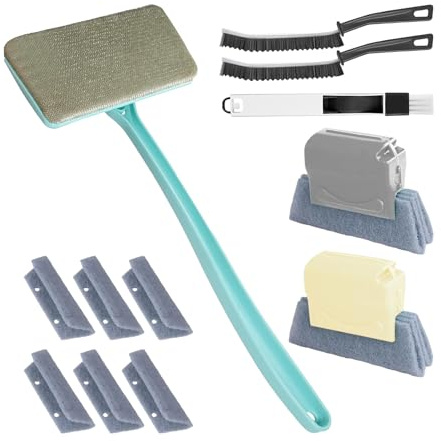 Nettoyeur de Rail pour Portes coulissantes, Outil de Nettoyage, grattoir Amovible avec Manche télescopique pour Cuisine, Salle de Bain, Douche, carrelage, évier, extérieur