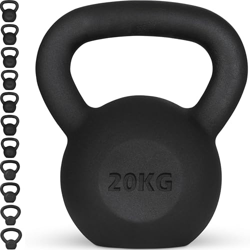 Senshi Japan Cast Iron Kettlebell, Cardio, Home & Functional Training, Muscle Building (20KG)