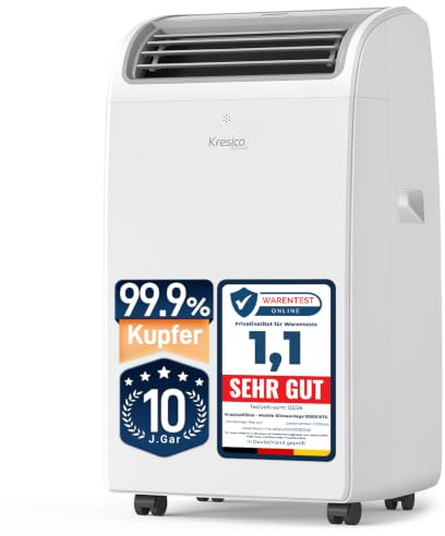 Mobile Klimaanlage 12000 BTU, 5-in-1 Klimaanlage Mobil mit Abluftschlauch, Mobiles Klimagerät für Räume bis zu 120m³/43m², Klimagerät mit Timer 24H, Fernbedienung