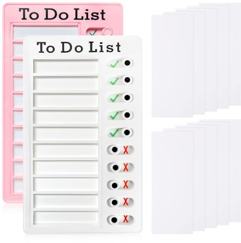 FAYAHAR 2 stycken Memo-checklista, uppgiftstavlor att göra med 10 tomma pappersark, bärbar memotavla, för hushållsuppgifter påminnelse studieplan (B)