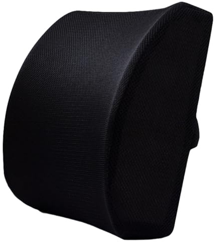 CTIRCHIU Coussin Respirant Mémoire en Lombaire Mousse de à Soutien ou de Forme Noir et Ergonomique Confortable et Solide pour Chaise de Bureau Siège de Voiture