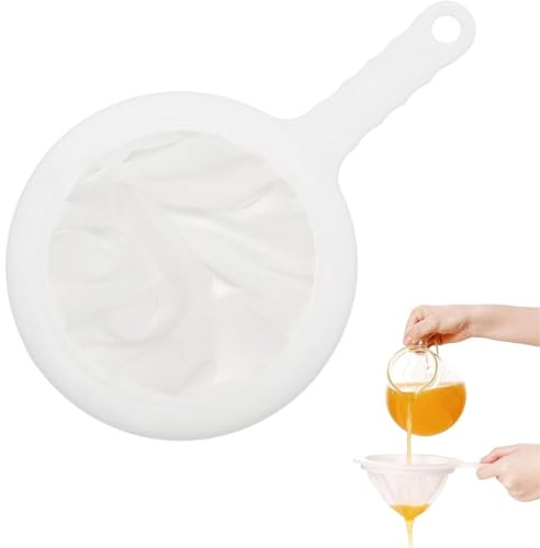 ITCGOB Colino a Maglia Fine 100 Mesh, Filtro in Plastica per Kefir, Latte di Soia e Succhi, Setaccio da Cucina con Manico per Olio, Tisane e Residui, Etamine per Cucina in Nylon ad Alta Densità