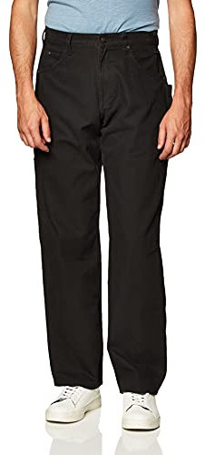 Dickies Men’s Relaxed Fit Sanded Duck Carpenter Jean, Black, 38W x 30L