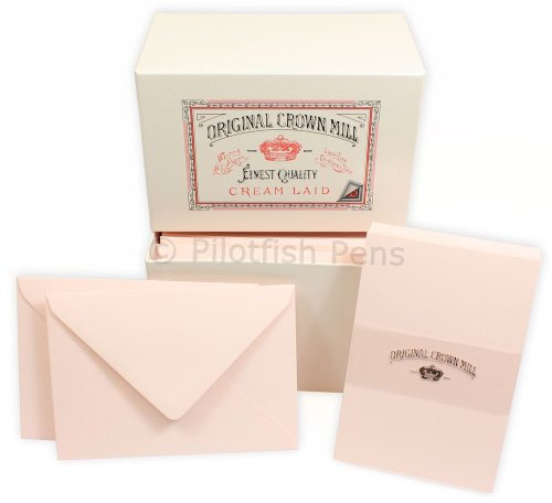 Original Crown Mill Luxus A6 schriftlich Karten Box Set mit gefüttert C6 Briefumschläge – Pink (50 Stück)