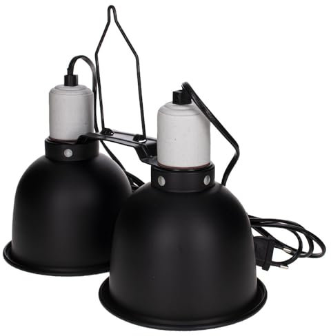 Reptiles Planet - Twindome 14 - Double Support d'Ampoule à Suspendre ou à Poser sur le Terrarium - Ø 14 cm - H 16 cm, Noir