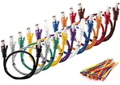 MultiCables 0.5m Ethernet Cat5E CAVO DI RETE UTP con spina RJ45 Per PC, LAN, 0.5 Meter “10 pezzi 10 colori “