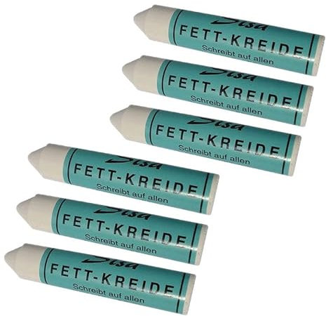 6x SISA Fett-Kreide weiß 17,5 mm