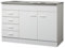 Spülenschrank Start mit 2 Türen, 4 Auszügen und 1 Auflagebecken Farbe: Weiß, Größe: 120cm W x 60cm T
