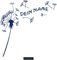 CLICKANDPRINT Aufkleber » Pusteblume mit Name, 30x29,7cm, Dunkelblau • Dekoaufkleber/Autoaufkleber/Sticker/Decal/Vinyl