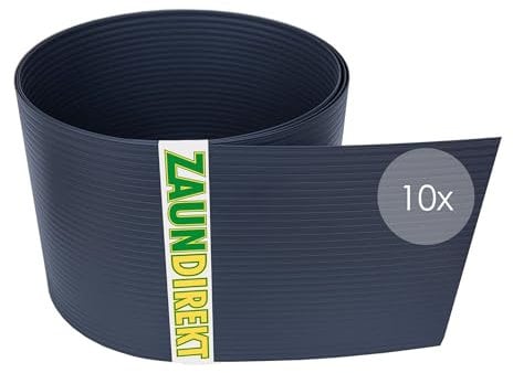 Zaundirekt Sichtschutzstreifen Hart-PVC 2525 x 190 mm Sichtschutz für Gittermattenzäune (1, anthrazit)