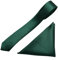 Caprilite Mens Neck Tie and Pocket Square Handkerchief Set Hanky Wedding Skinny Dark Green