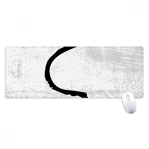 beatChong Greek Alphabet Zeta Schwarze Silhouette Griffige Mousepad Große Erweiterte Spiel Büro titched Kanten Computer-Mat Geschenk