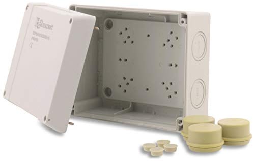 BOXEXPERT Abzweigdose 160x200x98mm IP66 Serie Hanse Kunststoff Außenverteilerdose ABS Wandgehäuse staubdicht wasserdicht RAL7035 Elektroinstallation Box