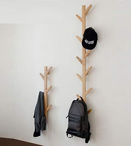 GHY Porte-manteau mural décoratif en bois massif à suspendre, pour salon, chambre à coucher, ecru, 98*22*7Cm