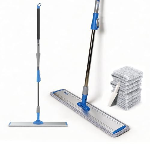 Wet Mop 61 cm Mikrofaser-Wischmopp, robuster Bodenwischer, 61 cm, Ersatzset, 6 Stück, wiederverwendbarer Wischkopf (61 cm Mopp)