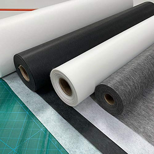 Iron On Interfacing Fabric 75cn Wide - Light/Medium/Heavy/Extra Heavy in White & Black - Volume Discounts (White - Light Weight, 3 Metres)
