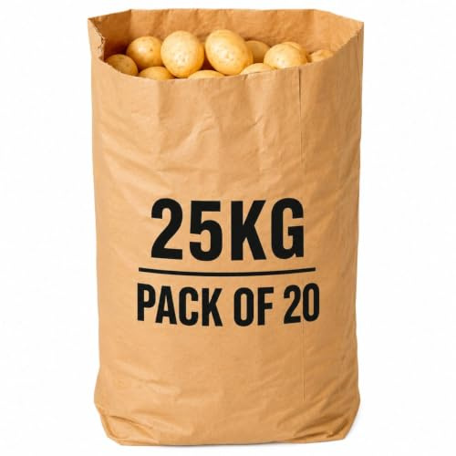 Brown Paper Potato Sack 850mm x 330mm Holds Up To 25KG Pack Of 20