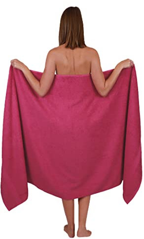 Betz Badetuch groß XXL Größe 100 x 200 cm Badetücher Saunatuch Palermo 100% Baumwolle Farbe Cranberry