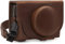 MegaGear MG1731 Ever Ready Leder Kameratasche mit Trageriemen kompatibel mit Sony Cyber-Shot DSC-RX100 VII - Dunkelbraun
