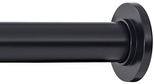 Ivilon Tension Curtain Rod - Spring Tension Rod for Windows or Shower, 24 to 36 Inch. Black