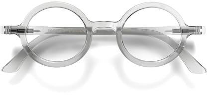 LONDON MOLE Brillen | Moley-Lesebrille | Runde | Coole Leser | Stilvolle | Herren Damen Unisex | Federscharniere | Transparent | + 1,5 Vergrößerung
