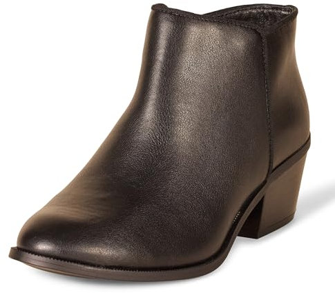 Amazon Essentials Stivaletti Donna, Nero Finta Pelle, 39.5 EU