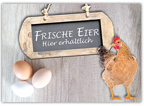 Schild - Frische Eier Eierverkauf -Verkaufsschild (Hartschaum)