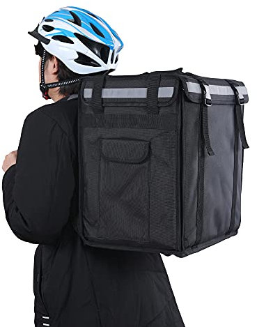Isolierter Rucksack für Pizza/Lebensmittel, 63 l, hält Dinge heiß oder kalt, Größe XL, Schwarz
