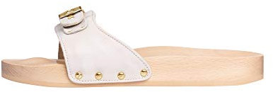 Scholl Donna Pescura piatto Sandalo, bianco, 37 EU