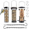 Bird Feeders Hanging,Wild Birds Feeders Mesh Feeding Stations with Steel Hooks Hangers, Metal Bird Feeder for Garden, Hanging bird feeder set + BONUS 3pcs Hooks and 2pcs Hanging Chain（Set of 8）